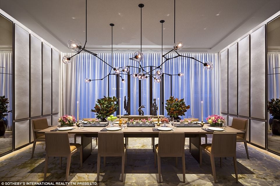 All in the details: The apartment is 3,310 square feet of space with designs by the so-called 'leather daddy of luxury' Peter Marino