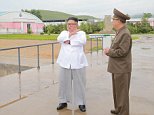 An unhappy looking North Korean leader Kim Jong-un gives 'field guidance' during his visit to a machine factory under the Ranam Coal Mining Machine Complex