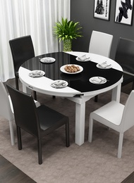 餐桌椅组合简约现代小户型圆餐桌多功能伸缩电磁炉餐桌折叠饭桌