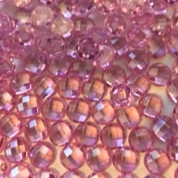 Pink Checkerboard Top Cubic Zirconia Cabochon - 4mm