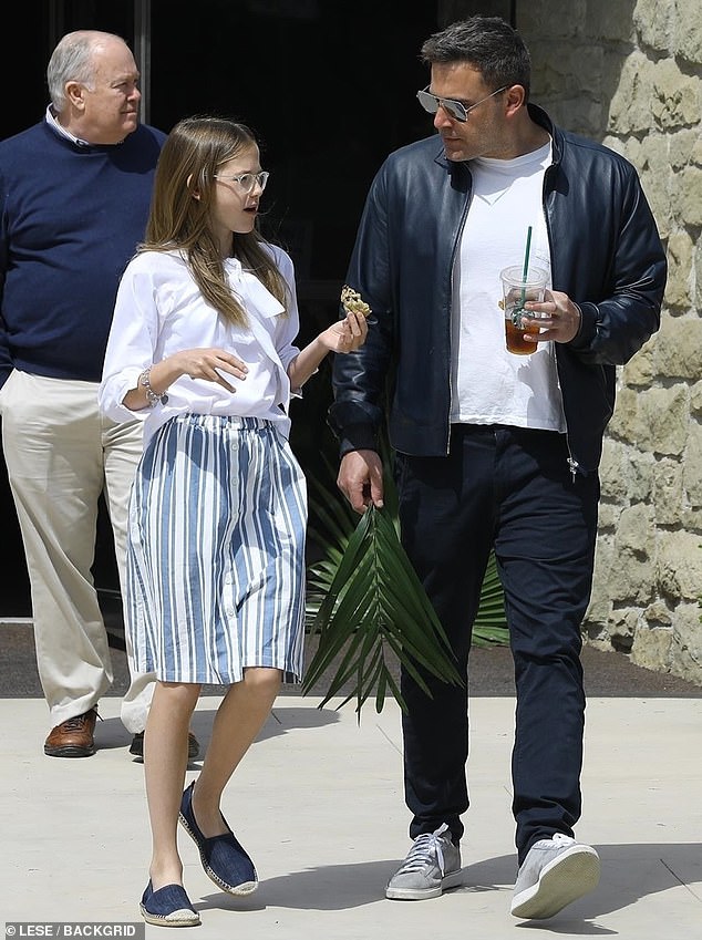 Family tradition: Ben Affleck was glimpsed on Palm Sunday bringing his 13-year-old eldest daughter Violet to church in Los Angeles