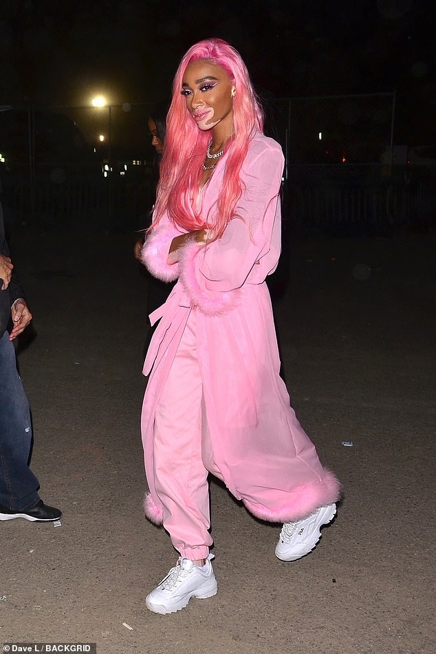 Keeping you up? Those spying Winnie Harlow out and about at Coachella on Saturday night would be forgiven for thinking she had inadvertently stepped out in her peignoir
