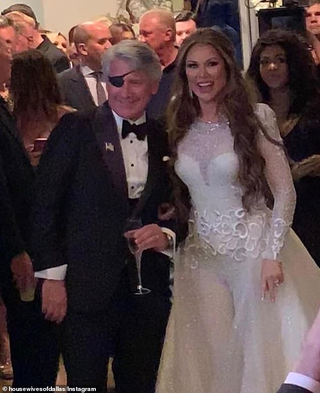 Happiness: LeeAnne Locken is finally a married woman after saying 'I do' to Rich Emberlin during a carnival-themed wedding in Dallas on Saturday afternoon