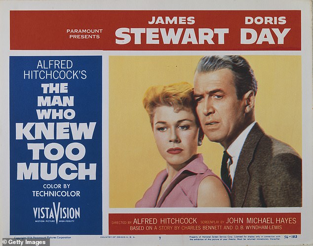 One of her classics: Here the star is seen with red hair as she worked with James Stewart in Alfred Hitchcock's The Man Who Knew Too Much