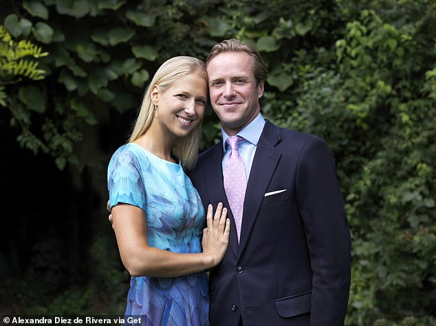 Happy news: Lady Gabriella Windsor and Thomas Kingston released this photo to announce their engagement in September last year. It was later revealed they would wed in Windsor