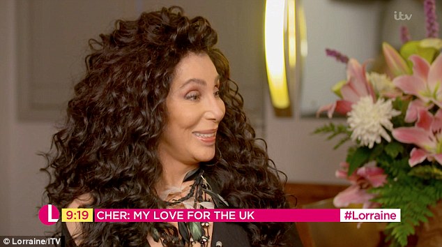 Transformed: Cher has revealed the secret to her age-defying complexion is a healthy diet, as she told Lorraine Kelly on Thursday she didn't smoke or drink alcohol early in her career