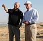 Israeli Prime Minister Benjamin Netanyahu and US National Security Advisor John Bolton visit an army outpost overlooking the Jordan Valley