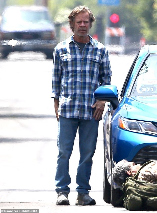 He's back: William H. Macy was spotted Tuesday in Los Angeles, filming a scene for season 10 of Showtime's Shameless