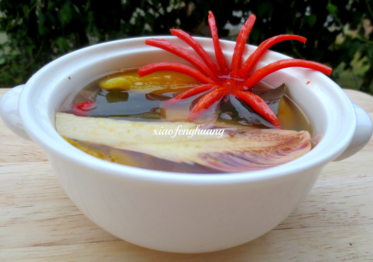 Bunga kantan cooked in Terung Dayak soup