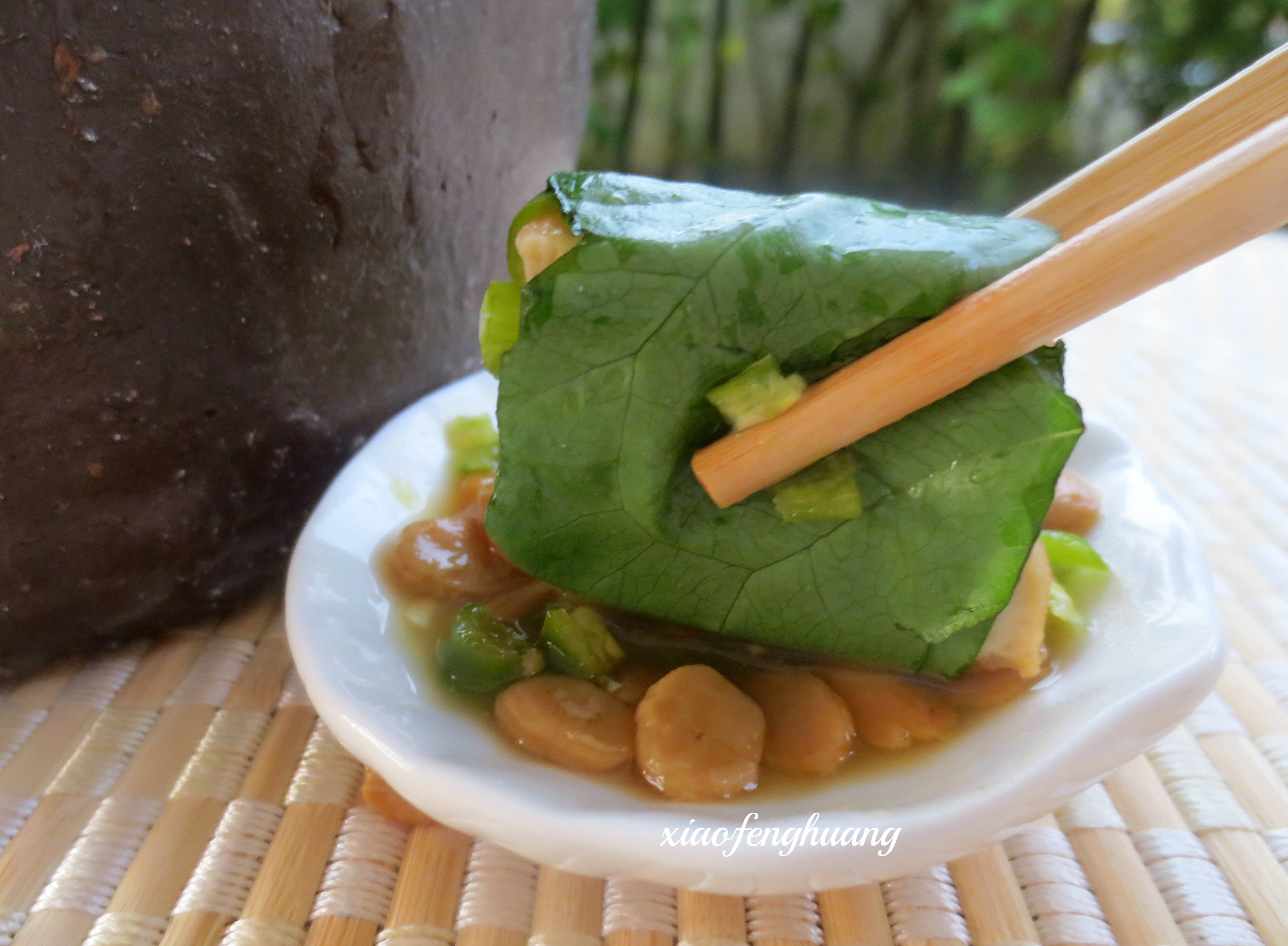  Dipping Tofu with kumak wraps in preserved soya bean source
