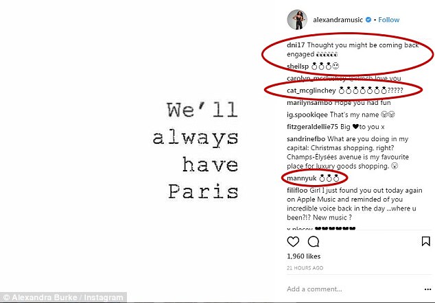 Speculation: Fans flooded her Instagram post with speculation about a possible engagement