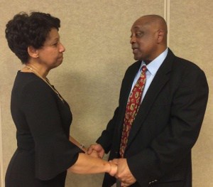 Dr. Rosa Atkins welcomes Mr. James Bryant to the School Board