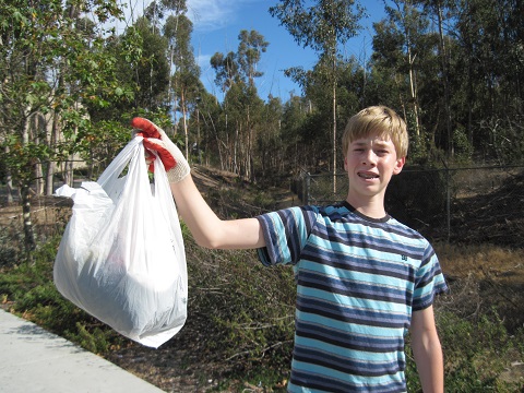 bag of collected trash