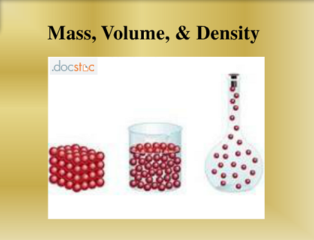 mass, volume and density