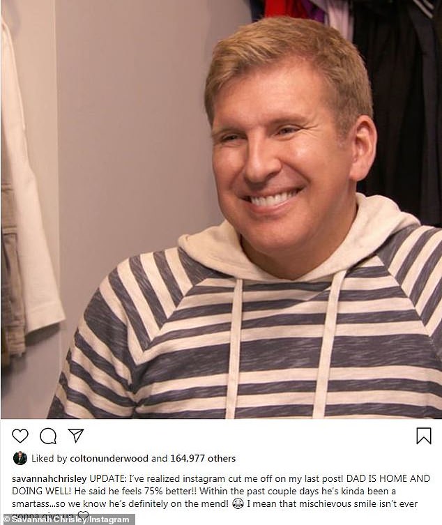 A daughter's love: Todd's daughter Savannah was actively concerned for her father, documenting his recovery on Instagram