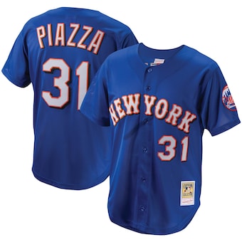 Mike Piazza New York Mets Mitchell & Ness Youth Cooperstown Collection Batting Practice Jersey - Royal