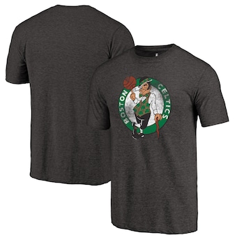 Boston Celtics Fanatics Branded Distressed Logo Tri-Blend T-Shirt - Black