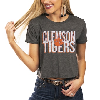 Clemson Tigers Women's Home Team Advantage Cropped T-Shirt - Charcoal