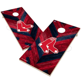 Boston Red Sox 2' x 4' Herringbone Design Cornhole Set
