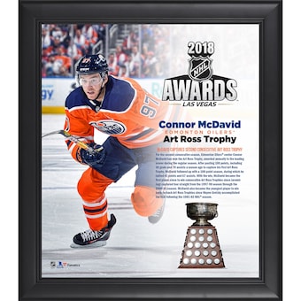 Connor McDavid Edmonton Oilers Fanatics Authentic Framed 15" x 17" 2018 Art Ross Trophy Winner Collage