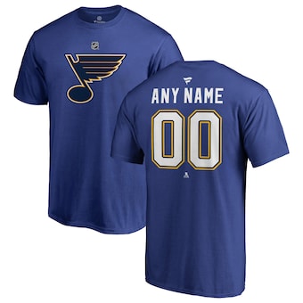 St. Louis Blues Fanatics Branded Personalized Team Authentic T-Shirt - Blue