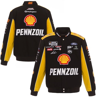 Joey Logano JH Design Shell/Pennzoil 2020 Full-Snap Twill Uniform Jacket - Black/Yellow