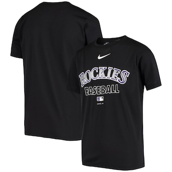 Colorado Rockies Nike Youth Authentic Collection Legend Practice Performance T-Shirt - Black