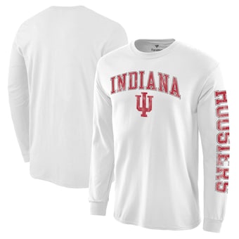Indiana Hoosiers Distressed Arch Over Logo Long Sleeve Hit T-Shirt - White