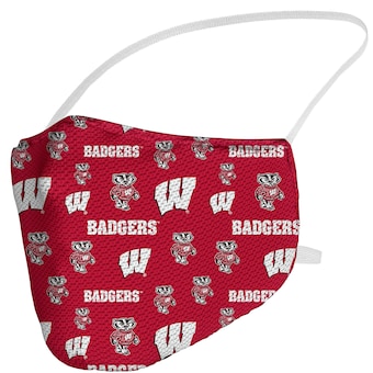 Wisconsin Badgers Fanatics Branded Adult All Over Logo Face Covering