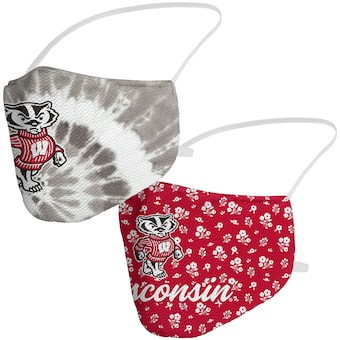 Wisconsin Badgers Fanatics Branded Adult Duo Face Covering 2-Pack