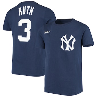 Babe Ruth New York Yankees Nike Youth Cooperstown Collection Player Name & Number T-Shirt - Navy