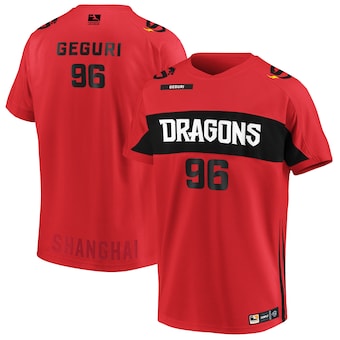 Geguri Shanghai Dragons Staple Authentic Home Player Jersey - Red