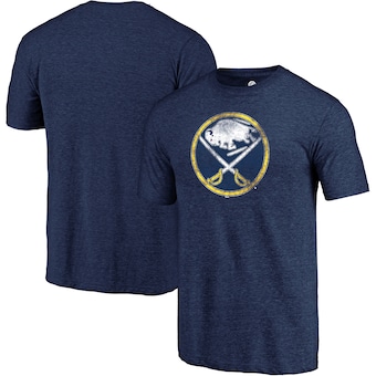 Buffalo Sabres Fanatics Branded Primary Logo Tri-Blend T-Shirt - Heathered Navy