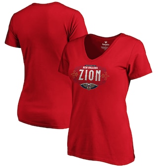 Zion Williamson New Orleans Pelicans Fanatics Branded Women's 2019 NBA Draft Hometown V-Neck T-Shirt - Red