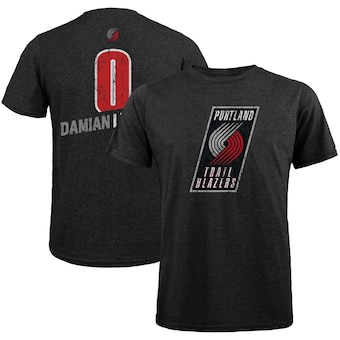 Damian Lillard Portland Trail Blazers Majestic Threads Name & Number Tri-Blend T-Shirt - Black