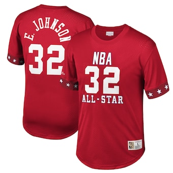 Magic Johnson Mitchell & Ness Western Conference 1988 All-Star Hardwood Classics Mesh Name & Number T-Shirt - Red