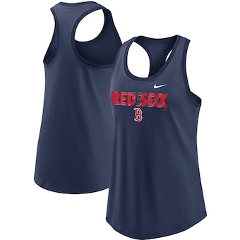 Boston Red Sox Nike Women's Let's Go Racerback Performance Tank Top - Navy