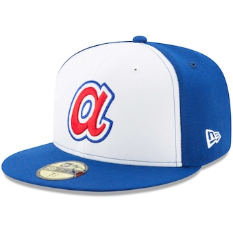 Atlanta Braves New Era Cooperstown Collection Wool 59FIFTY Fitted Hat - White/Royal
