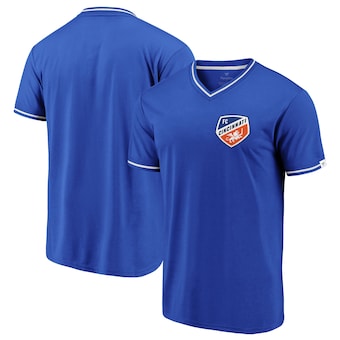 FC Cincinnati Fanatics Branded True Classics Stripe V-Neck T-Shirt - Royal