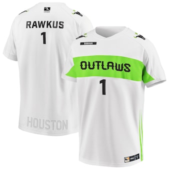 Rawkus Houston Outlaws Staple Authentic Home Player Jersey - White
