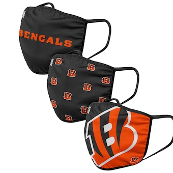 Cincinnati Bengals FOCO Face Covering (Size Small) 3-Pack