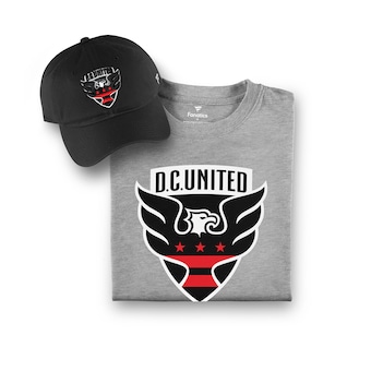 D.C. United Fanatics Branded T-Shirt & Adjustable Hat Combo Set - Black/Gray