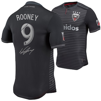 Wayne Rooney D.C. United Fanatics Authentic Autographed Black Adidas Authentic Jersey