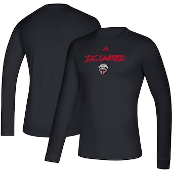 D.C. United adidas Wordmark Goals Long Sleeve T-Shirt - Black