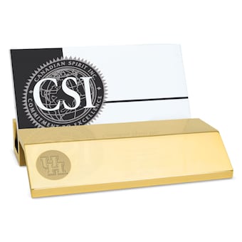 Houston Cougars Business Card Holder - Gold