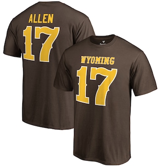 Josh Allen Wyoming Cowboys Fanatics Branded College Legends Name & Number T-Shirt - Brown