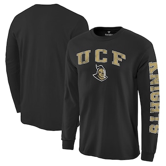 UCF Knights Fanatics Branded Distressed Arch Over Logo Long Sleeve Hit T-Shirt - Black
