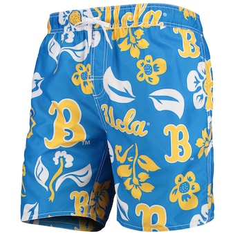 UCLA Bruins Wes & Willy Floral Volley Swim Trunks - Blue