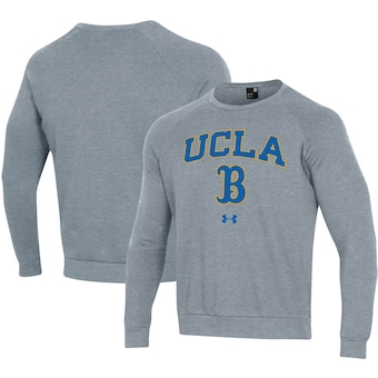 UCLA Bruins Under Armour Arched Fleece Raglan Sweatshirt - Heathered Gray