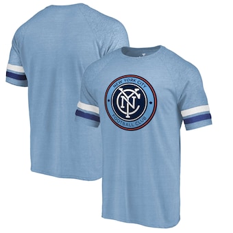 New York City FC Fanatics Branded Tri-Blend Raglan T-Shirt - Blue